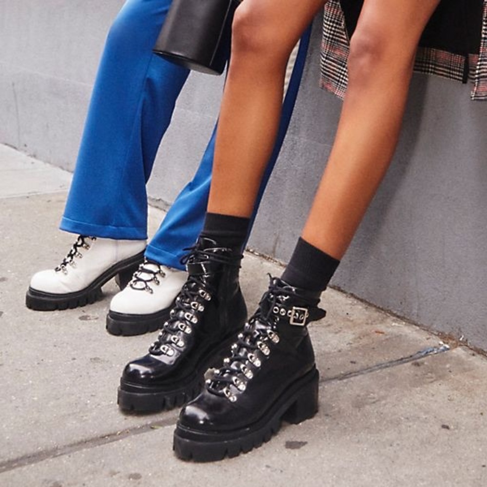 Jeffrey Campbell Check Czech Lace Up Boots